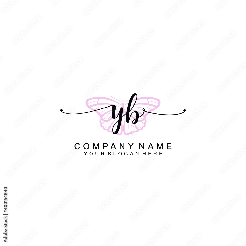 Initial YB Handwriting, Wedding Monogram Logo Design, Modern Minimalistic and Floral templates for Invitation cards Initial YB Handwriting, Wedding Monogram Logo Design, Modern Minimalistic and Floral templates for Invitation cards