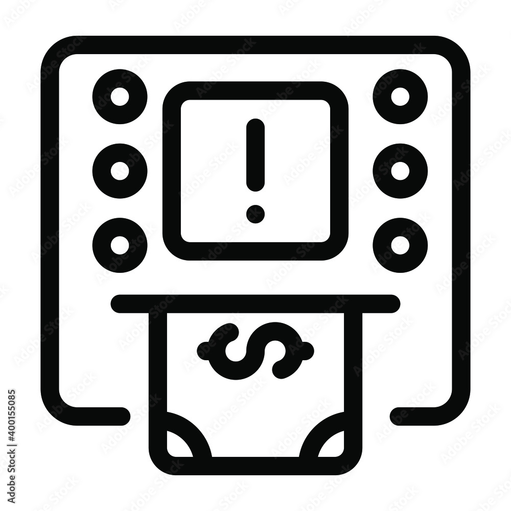 An atm error icon in glyph editable design
An atm error icon in glyph editable design