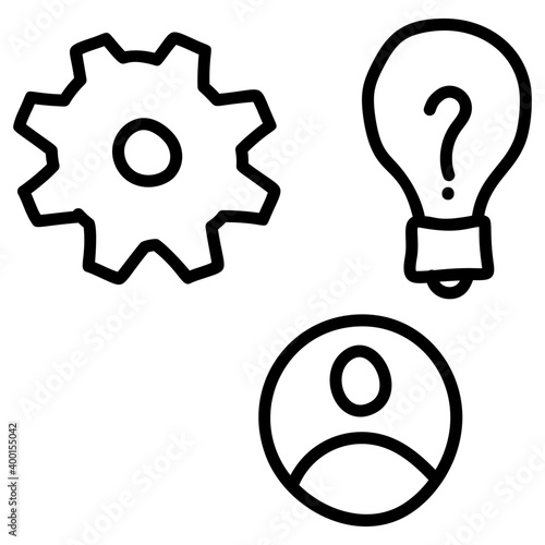 Idea Curiosity icon in line design 