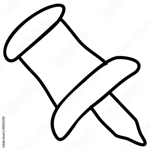 Line design of pushpin icon.