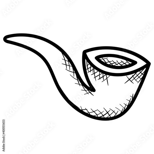 Smoking cigar vector in doodle design 