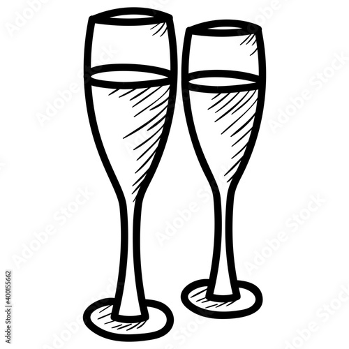 Doodle design of wine glasses vector 