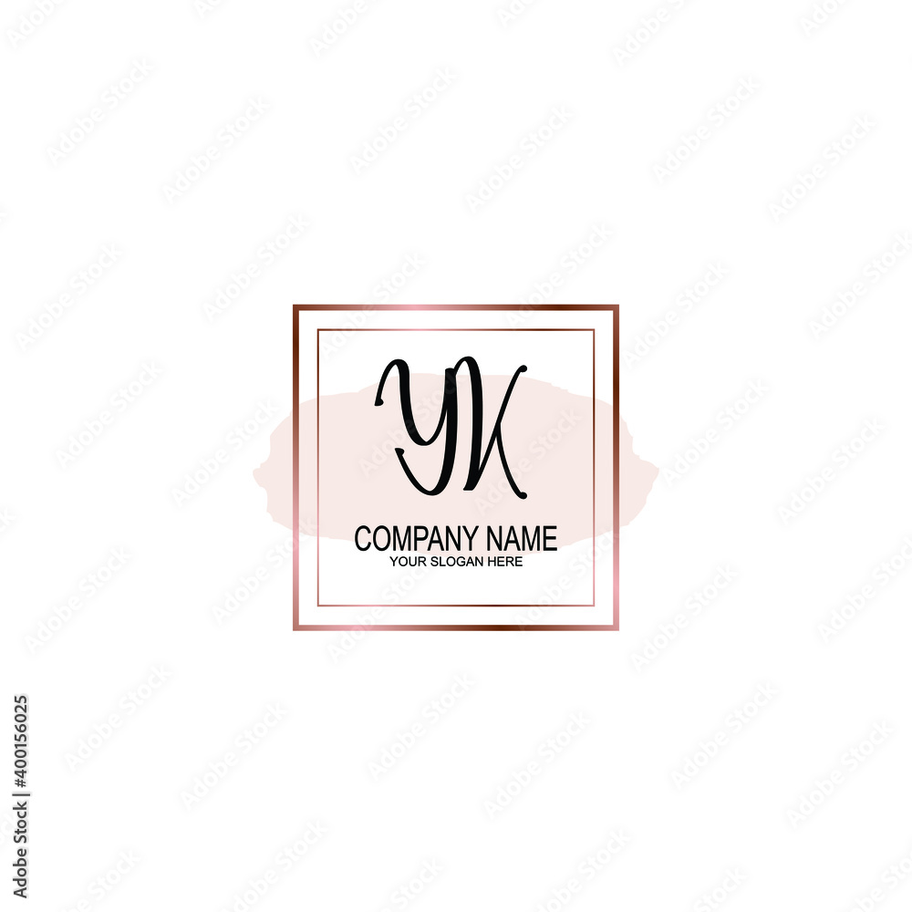 Initial YK Handwriting, Wedding Monogram Logo Design, Modern Minimalistic and Floral templates for Invitation cards Initial YK Handwriting, Wedding Monogram Logo Design, Modern Minimalistic and Floral templates for Invitation cards