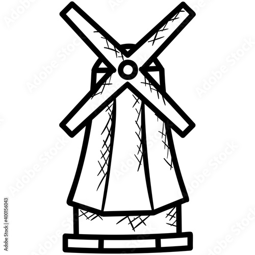 Windmill icon isolated on white background 