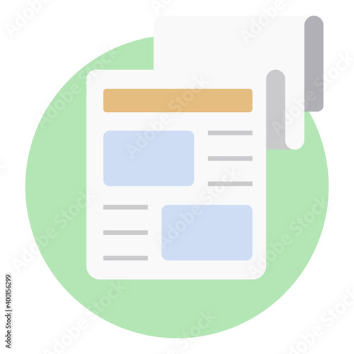 Content writing flat icon design