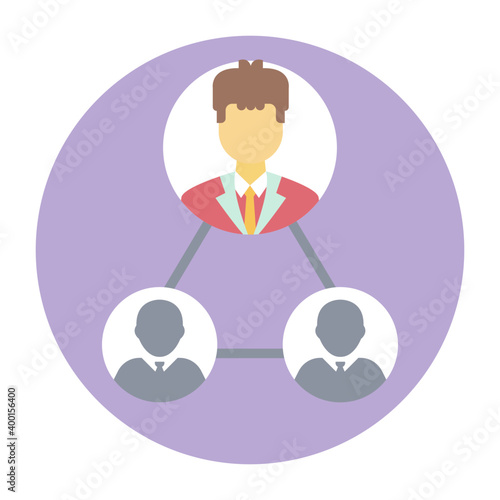 Business team network flat icon 