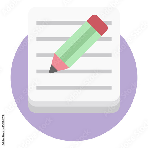 Content writing vector flat  icon 