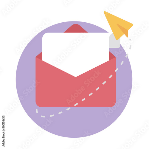 Business email icon in flat vector 