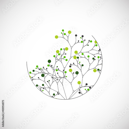 Abstract circle tree vector. Ecology creative background.