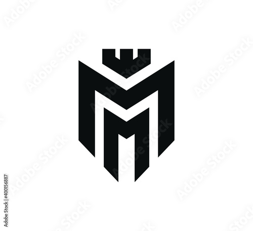 Strong Geometric Letter M logo template.M logo design.
