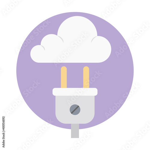 Cloud network connection flat icon 