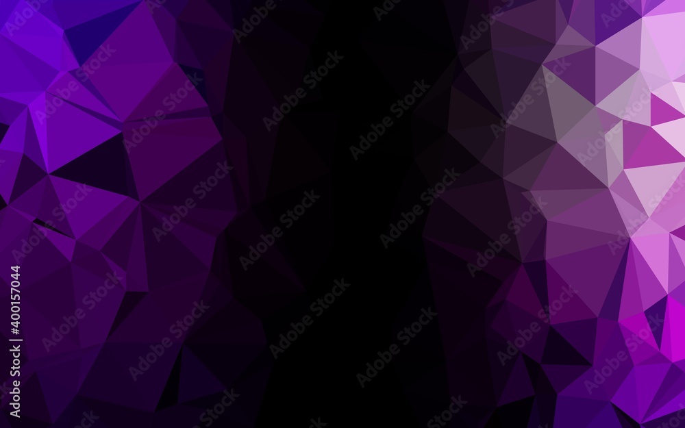 Obraz premium Dark Purple vector blurry triangle template.