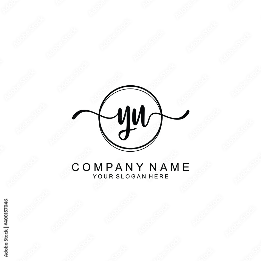 Initial YU Handwriting, Wedding Monogram Logo Design, Modern Minimalistic and Floral templates for Invitation cards Initial YU Handwriting, Wedding Monogram Logo Design, Modern Minimalistic and Floral templates for Invitation cards