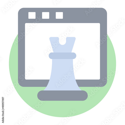 Online web strategy in flat rounded design 