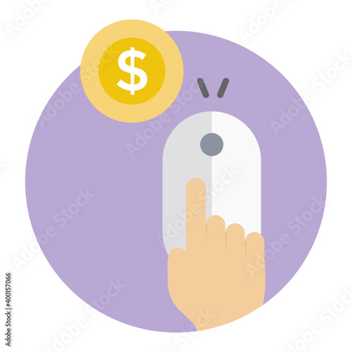 Pay per click flat rounded vector 