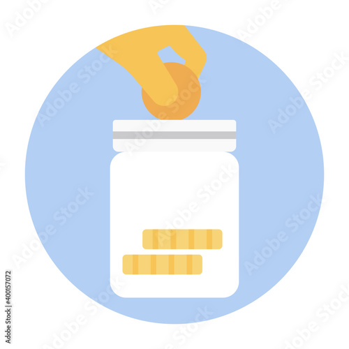 Money collection vector flat rounded design 