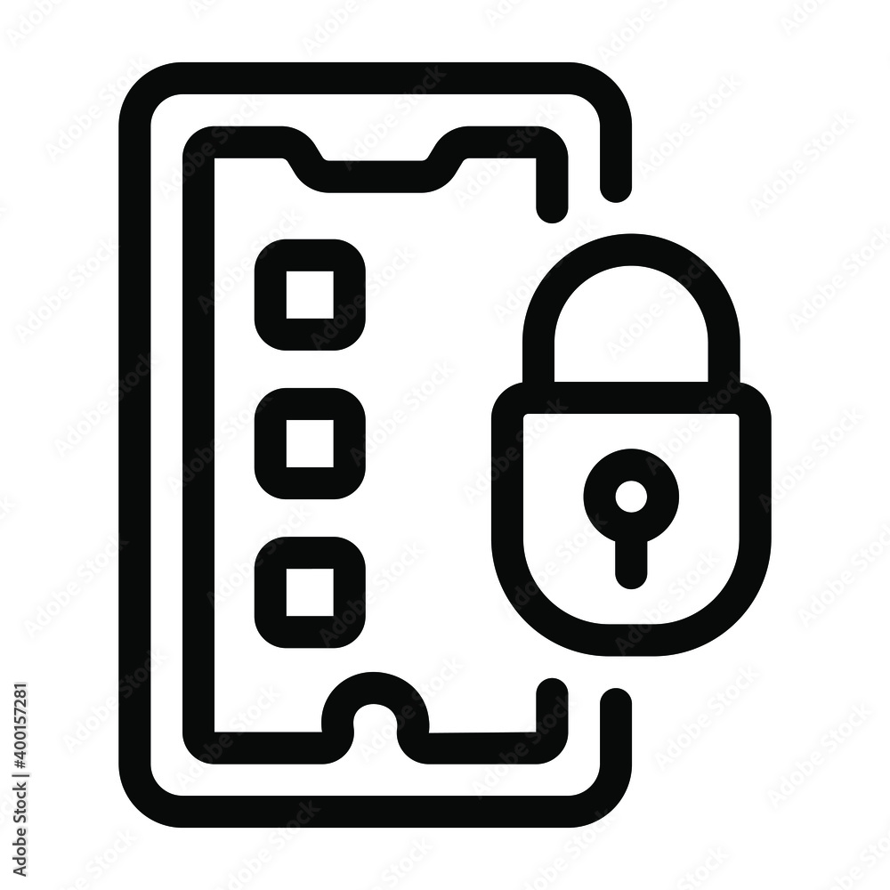Mobile protection, phone lock solid icon
Mobile protection, phone lock solid icon
