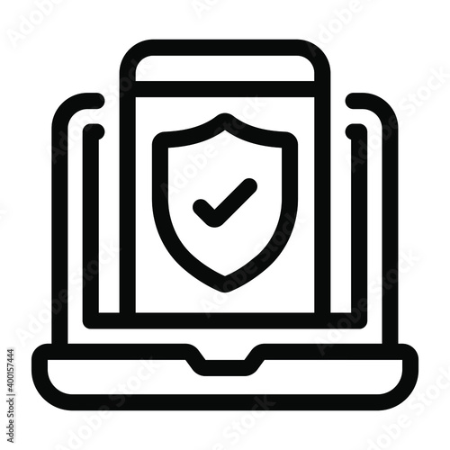 
An icon of verified security in solid editable design
