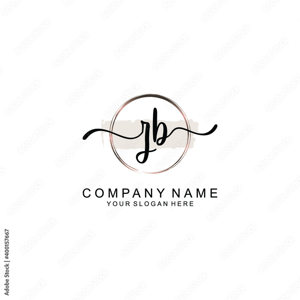 Initial ZB Handwriting, Wedding Monogram Logo Design, Modern Minimalistic and Floral templates for Invitation cards