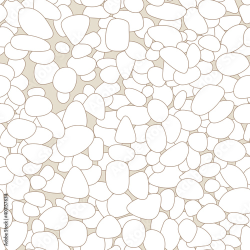 Seamless pattern with pebbles on sand background