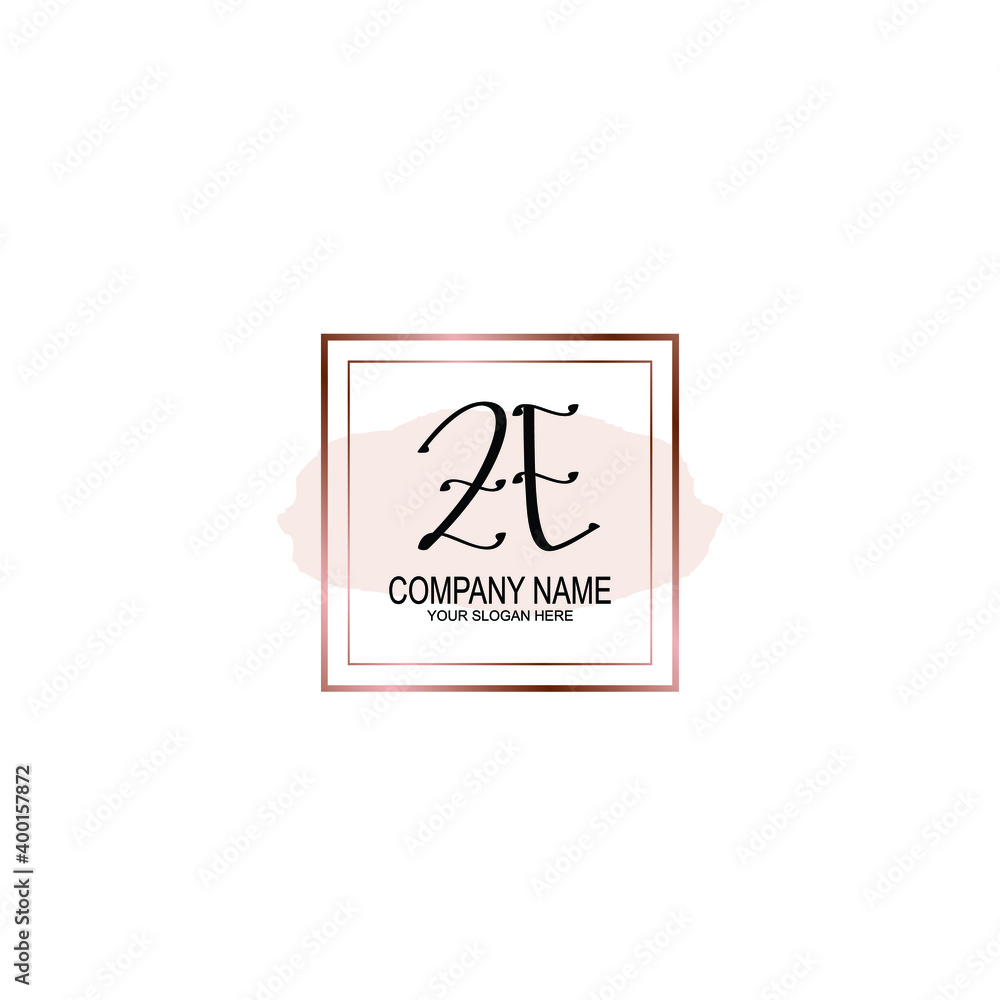 Initial ZE Handwriting, Wedding Monogram Logo Design, Modern Minimalistic and Floral templates for Invitation cards Initial ZE Handwriting, Wedding Monogram Logo Design, Modern Minimalistic and Floral templates for Invitation cards