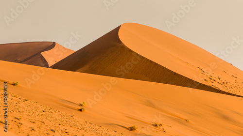 view on the big dunes of the Namib desert, Sossusvlei, Namibia photo