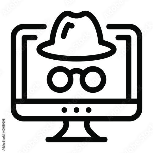 
Trendy glyph icon of system hacking, cyber crime
