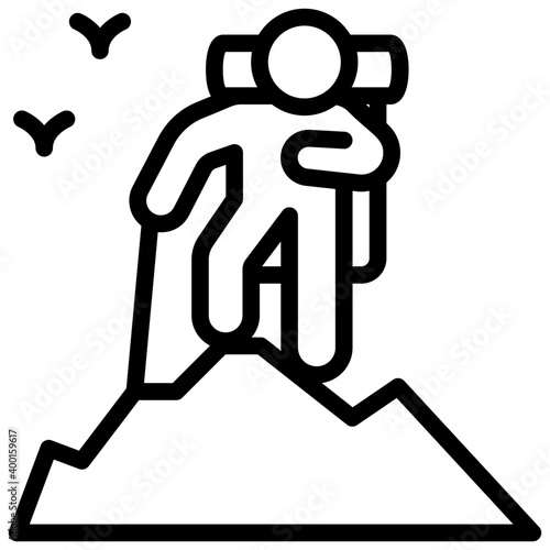 Mountain Hiking Vector 
