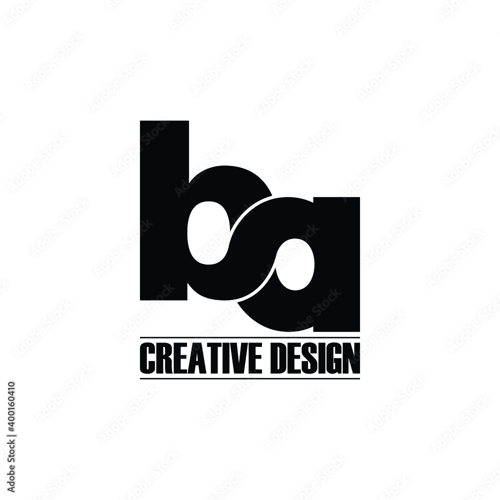 Letter BA simple logo design vector Letter BA simple logo design vector