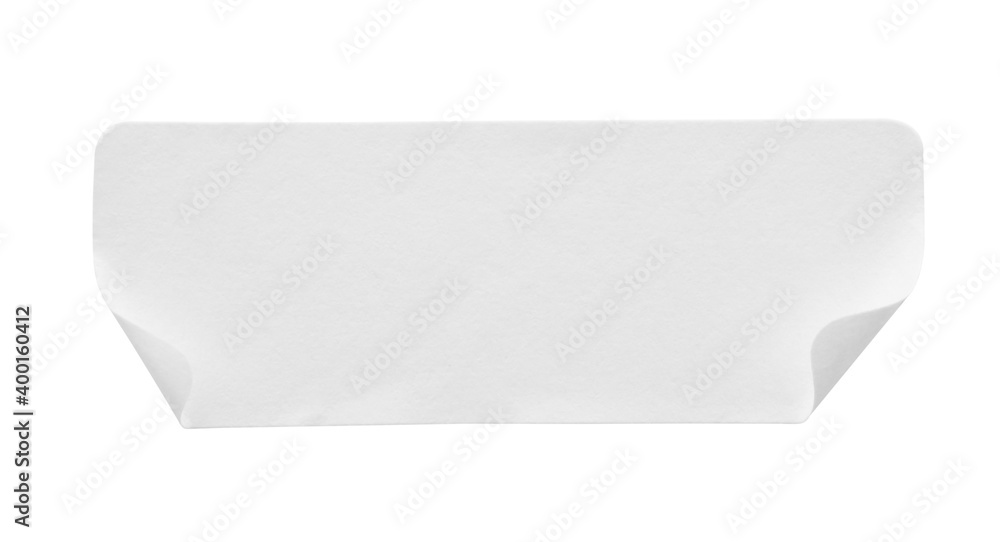 Blank white paper sticker label isolated on white background Blank white paper sticker label isolated on white background