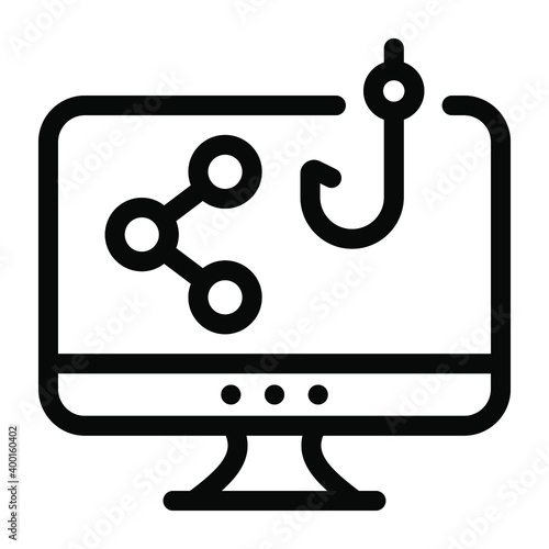 
Data phishing icon in solid editable design
