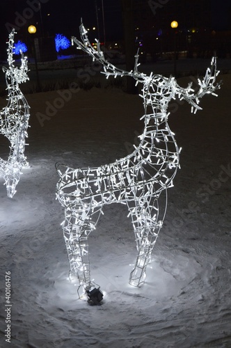decoration of the streets of the city of Kandalaksha for the New Year 2021