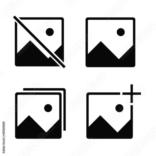 Gallery icon set /no preview / add / copy