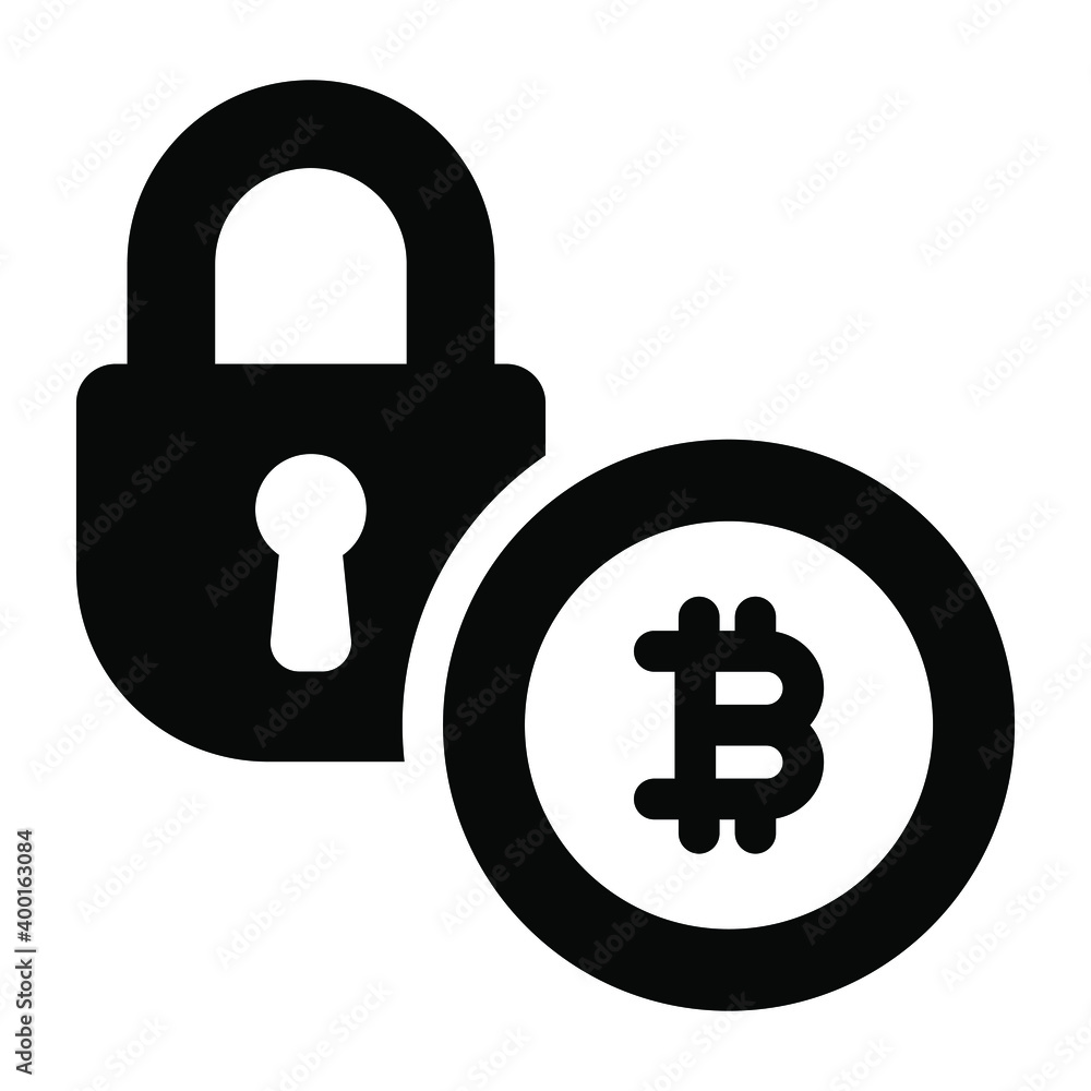 
Bitcoin anonymity vector in solid design, cryptocurrency encryption  
