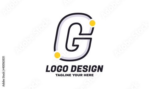 stock vector geometric square letter g space business design template