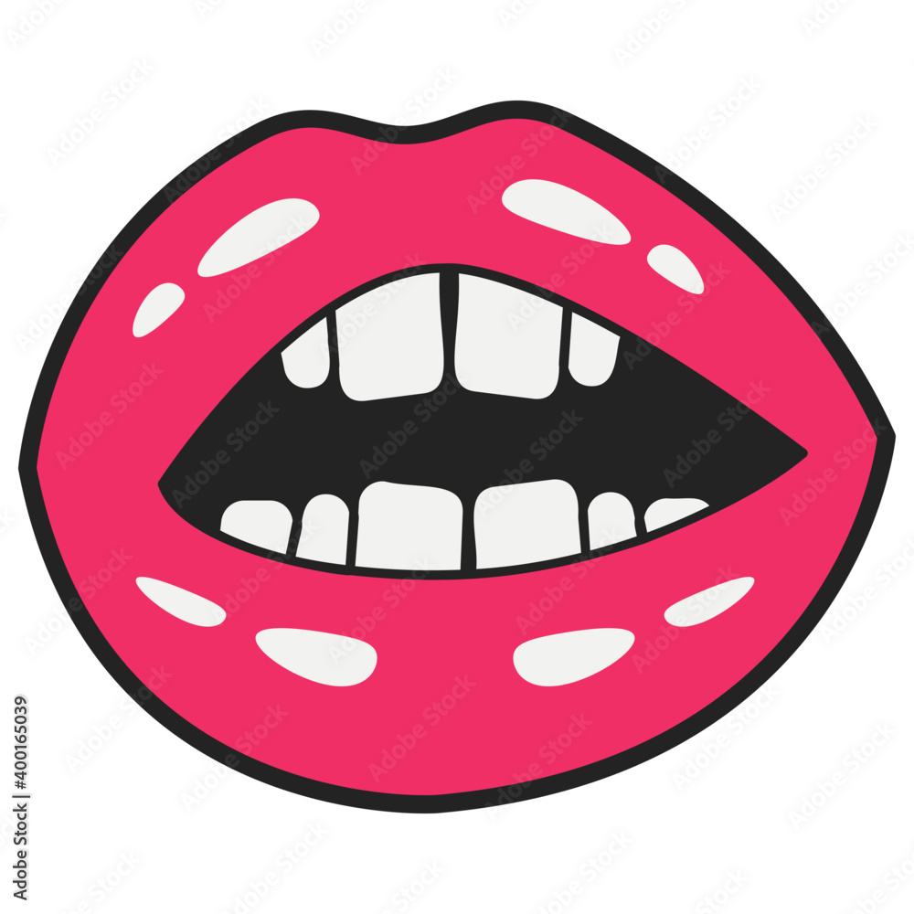 Naklejka premium Girl Open Mouth 