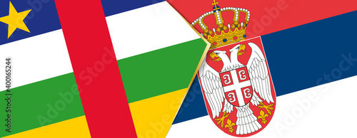 Central African Republic and Serbia flags, two vector flags.