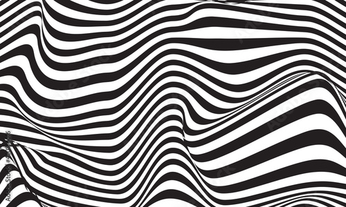 abstract pattern wavy stripes rippled relief black and white lines background vector twisted curved part 1