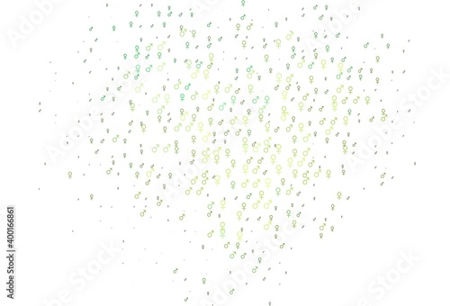 Light green  yellow vector texture with male  female icons.