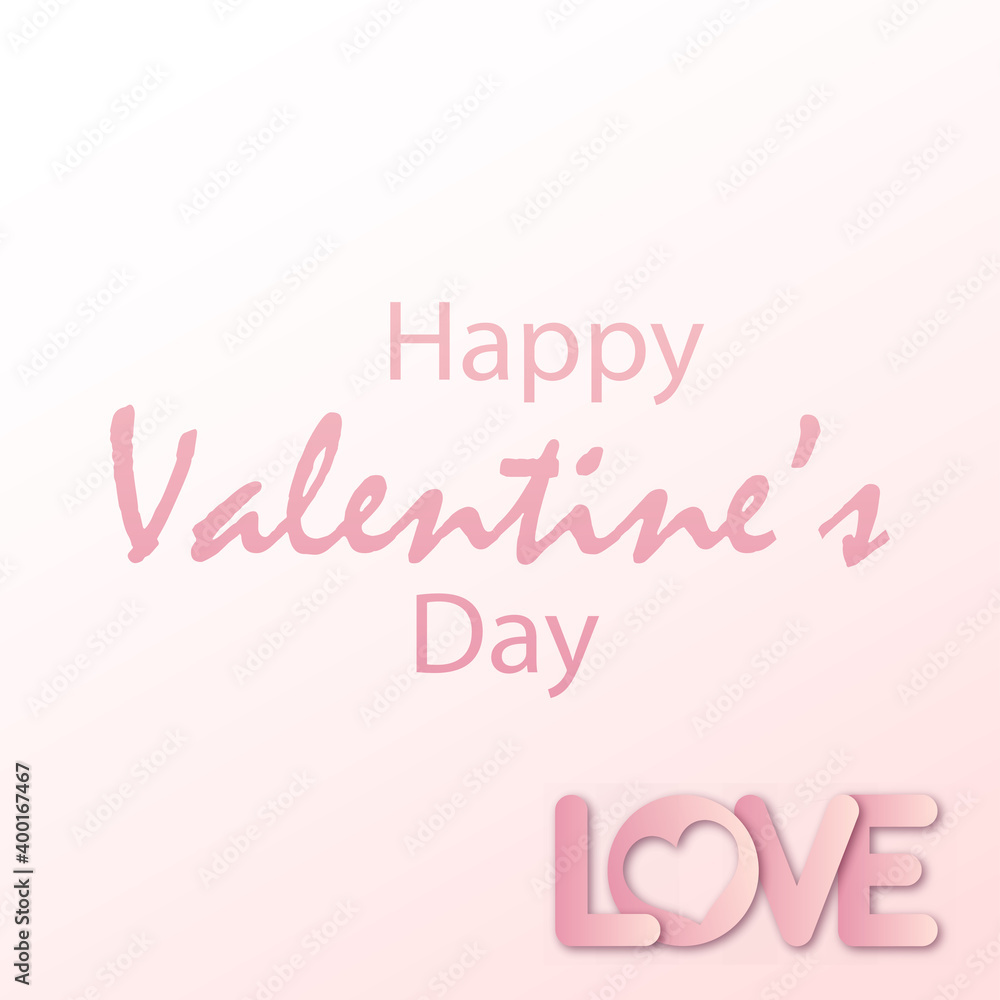 Happy Valentines Day card with heart. Vector