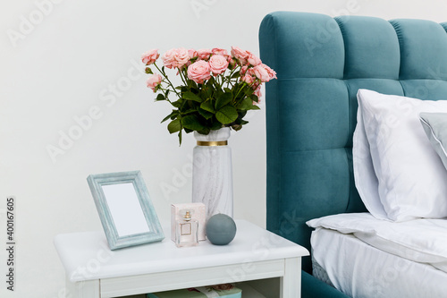 Interior bedside tables near the beds