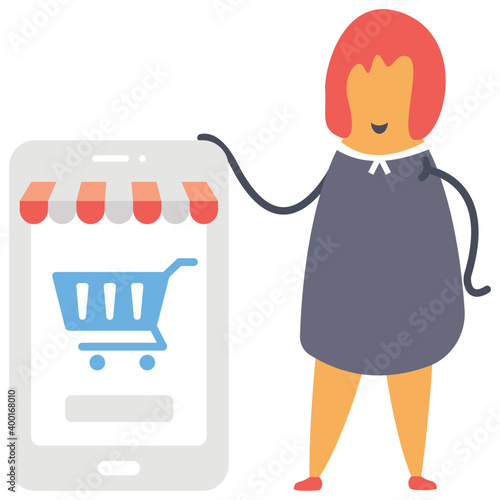 Mobile Shopping Vector 