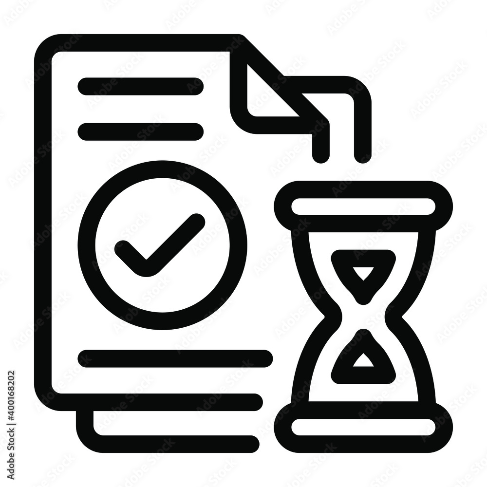 
Project deadline icon of solid design, verified document 
