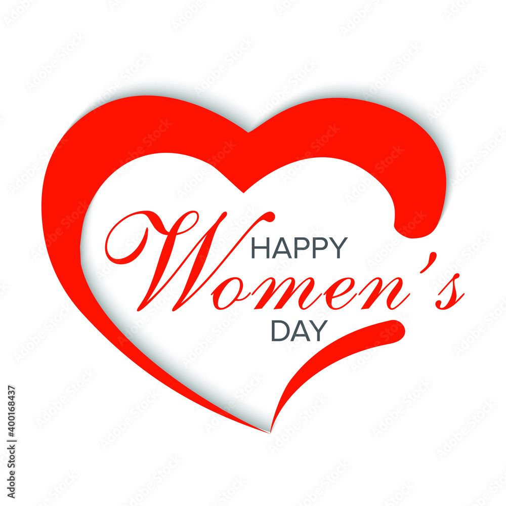 Happy women's day hearts greeting. Eps10 vector illustration.