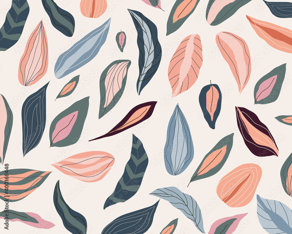 Abstract leaves background vector illustration hand draw design Abstract leaves background vector illustration hand draw design