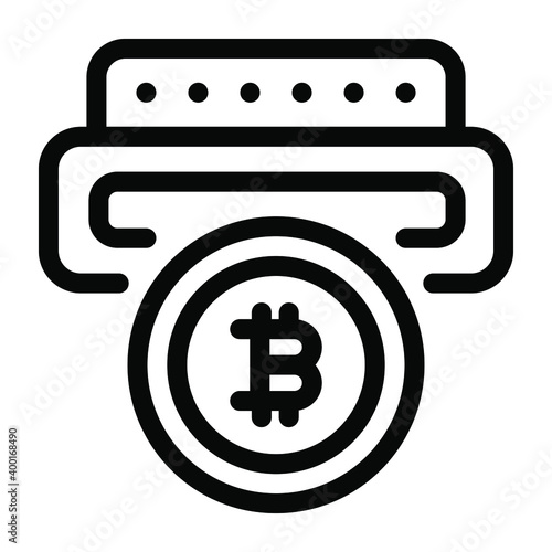 
Blockchain withdrawal vector in solid design,  
