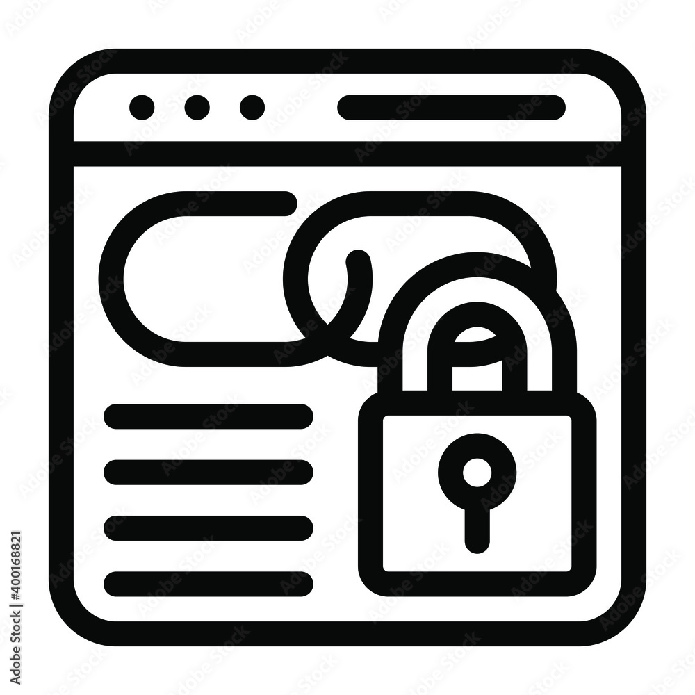 Online secure link icon of solid design, web protection with encryption
Online secure link icon of solid design, web protection with encryption