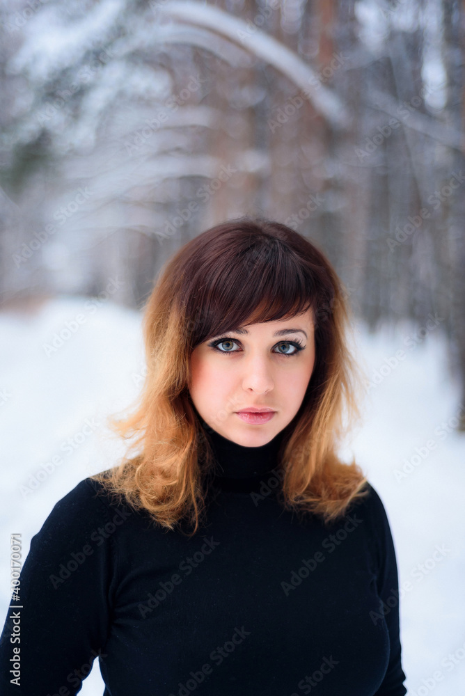 portrait of beautiful girl in winter portrait of beautiful girl in winter