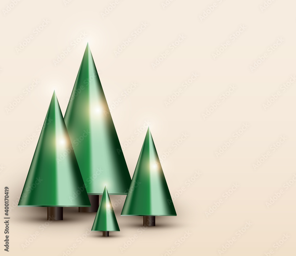 Abstract realistic 3D Christmas trees background vector illustration Abstract realistic 3D Christmas trees background vector illustration