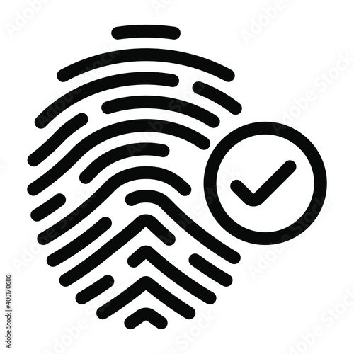 
An icon design of verified thumbprint 
